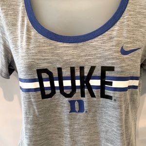 Dri Fit Duke Nike T-Shirt Gray Blue and White Short Sleeves Size XS